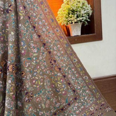 Papier Mache Hand Embroidered Pure Pashmina Shawl