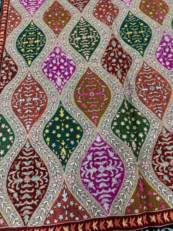 Pashmina Handmade Kalamkari Shawl, Multicoloured - Image 3