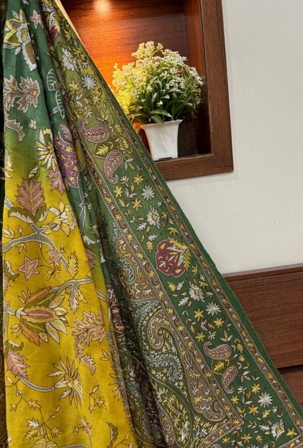 Zari And silk Hand Embroidery Handloom Pashmina Shawl