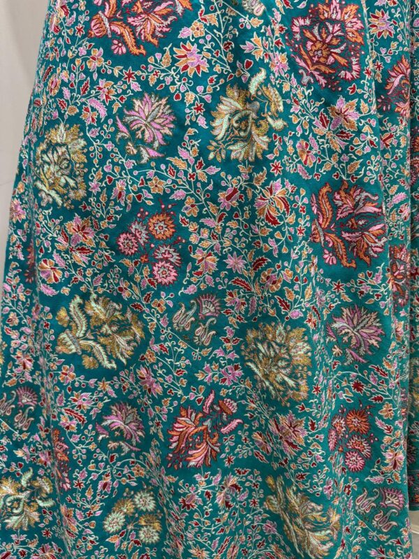 Elegant Hand-Embroidered Papier Mache Resham Zari Shawl - Image 5