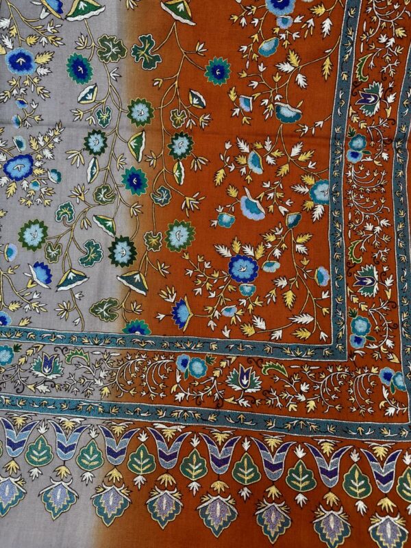 Luxury Handwoven Pashmina Shawl – Resham & Zari Papier Mache Work | Limited Edition - Image 8