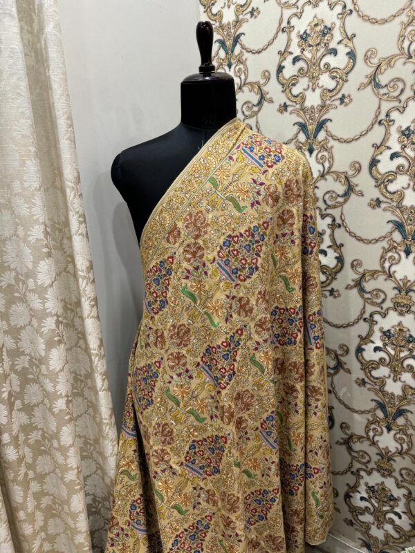 Exquisite Pure Pashmina Shawl | Timeless Beauty with Papier Mache Embroidery - Image 3