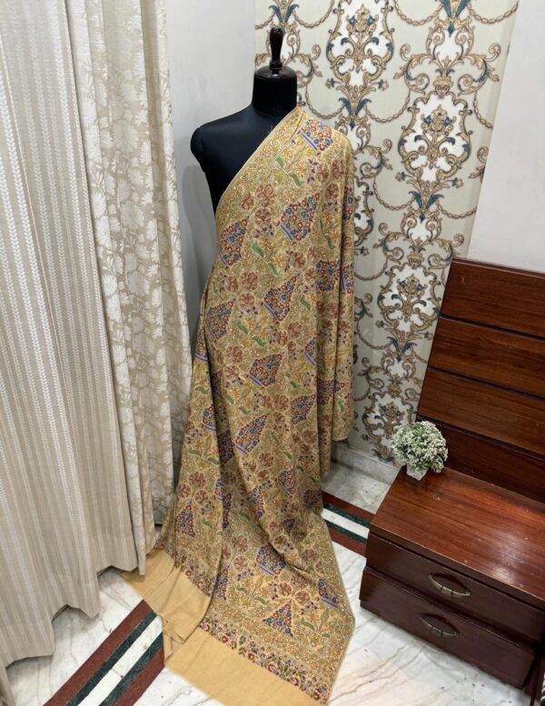 Exquisite Pure Pashmina Shawl | Timeless Beauty with Papier Mache Embroidery - Image 4
