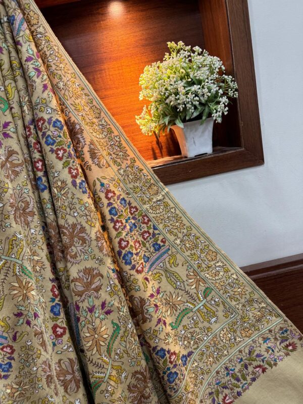 Exquisite Pure Pashmina Shawl | Timeless Beauty with Papier Mache Embroidery