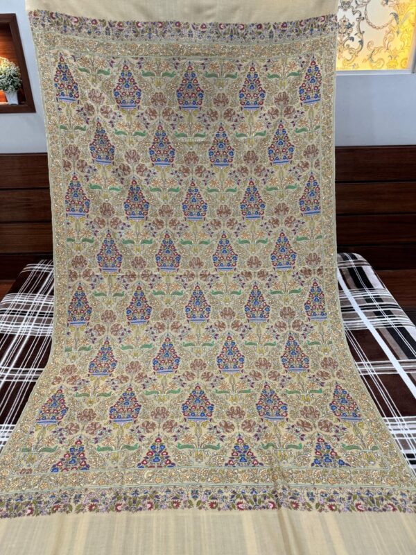 Exquisite Pure Pashmina Shawl | Timeless Beauty with Papier Mache Embroidery - Image 6