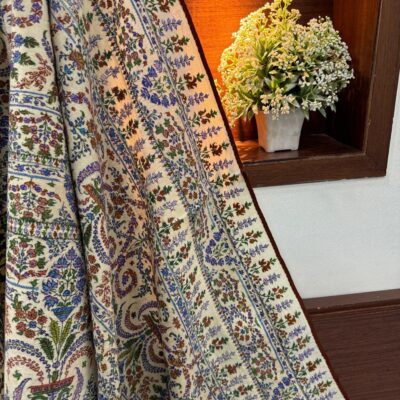 Royal Bloom – Antique Do-Rukha Pashmina Shawl with Floral Elegance