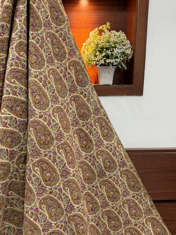 Antique 200-Year-Old Handwoven Kashmiri Kani Jamawar Shawl – Cream Base, Multicolor Pattern
