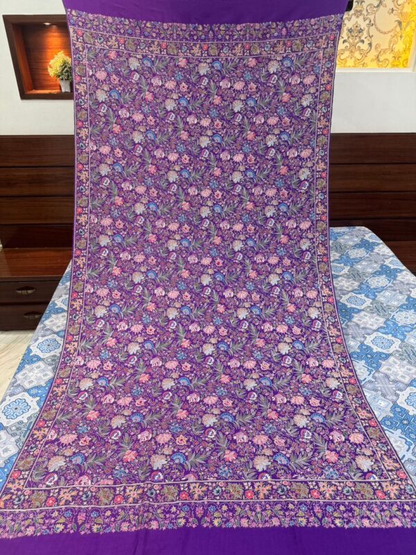Luxury Handcrafted Pure Pashmina Shawl with Papier Mâché Embroidery - Image 5