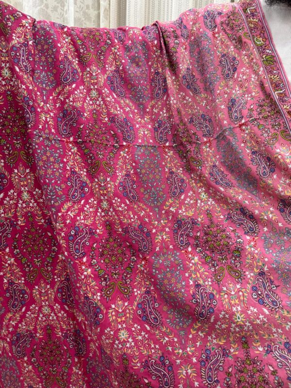 Shaded Pink Pure Pashmina Shawl – Hand Embroidered Papier Mache with Silk Threadwork - Image 8