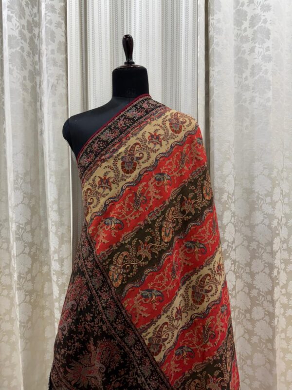 Traditional Jamawar Shawl for Men – Pure Pashmina with Antique Paisley Motifs - Image 2