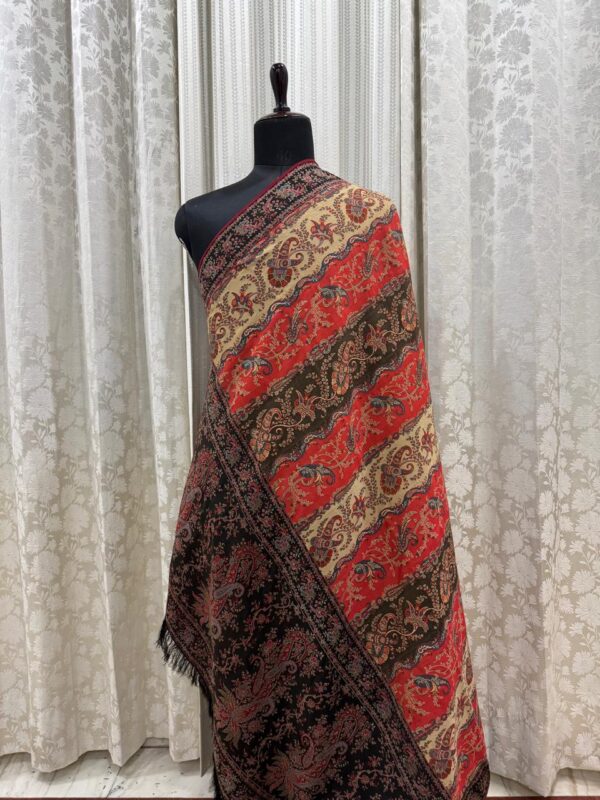 Traditional Jamawar Shawl for Men – Pure Pashmina with Antique Paisley Motifs
