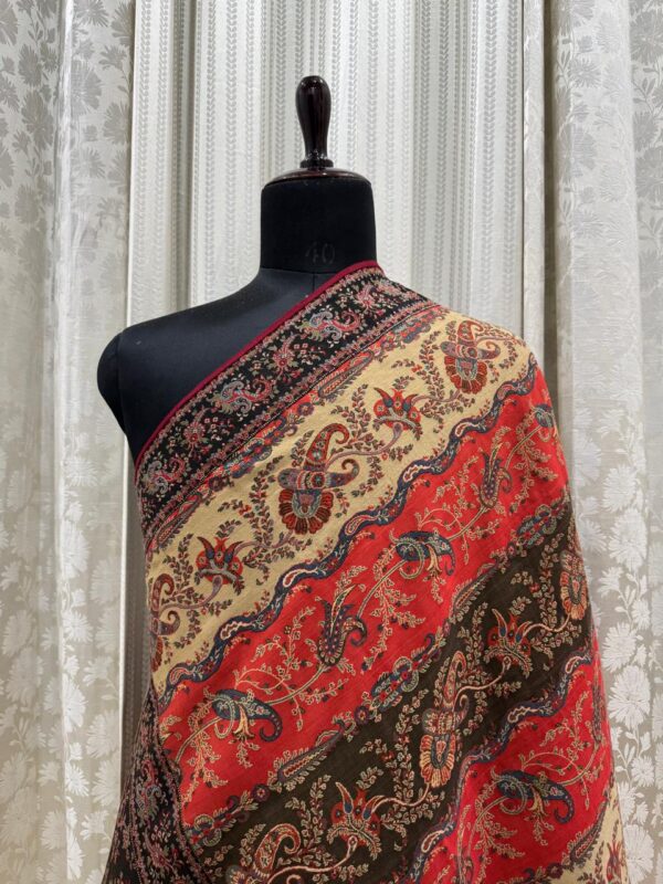 Traditional Jamawar Shawl for Men – Pure Pashmina with Antique Paisley Motifs - Image 3