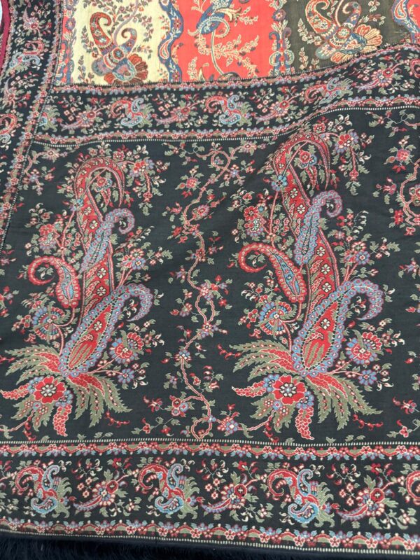 Traditional Jamawar Shawl for Men – Pure Pashmina with Antique Paisley Motifs - Image 6