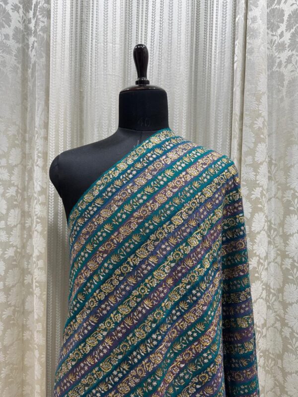 Traditional Floral Zari Embroidery on Pure Pashmina – Luxury Shawl for Women - Image 2