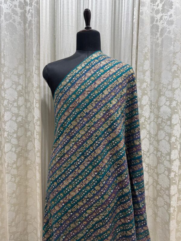 Traditional Floral Zari Embroidery on Pure Pashmina – Luxury Shawl for Women