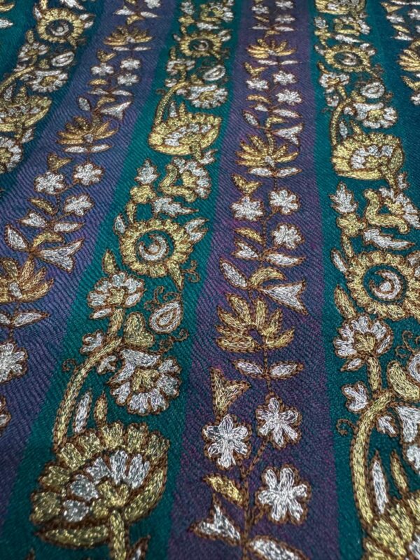 Traditional Floral Zari Embroidery on Pure Pashmina – Luxury Shawl for Women - Image 5