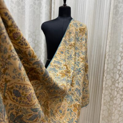 Heritage Kashmiri Dorukha Shawl  100 Years Old  Hand Embroidered