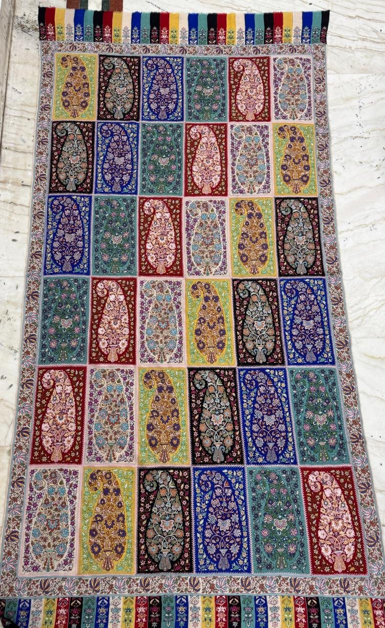 Multicoloured Pure Pashmina Shawl – Handcrafted Papier Mâché Luxury Wrap - Image 5