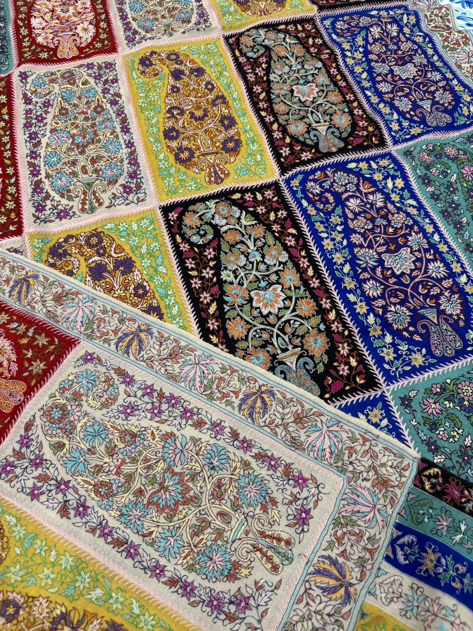 Multicoloured Pure Pashmina Shawl – Handcrafted Papier Mâché Luxury Wrap - Image 4