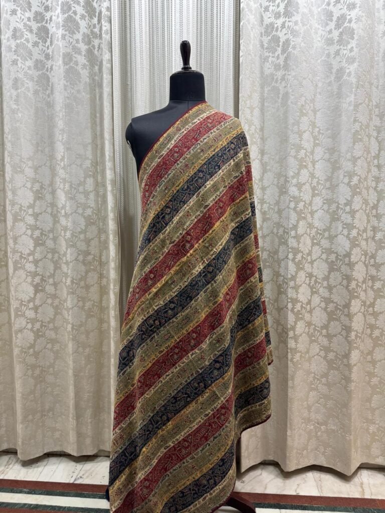Antique Khatrash Jaipuri Jamawar Shawl – Multicoloured Heritage Wrap